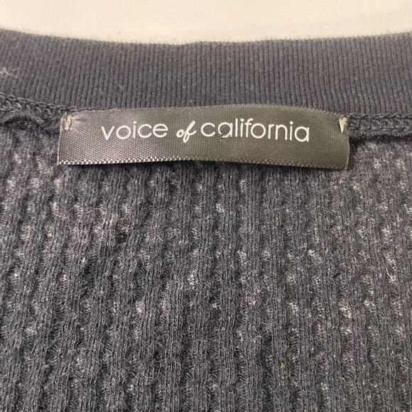 Voice of California Y2K skull blinged out ombre waffle knit shirt top M - Picture 6 of 10